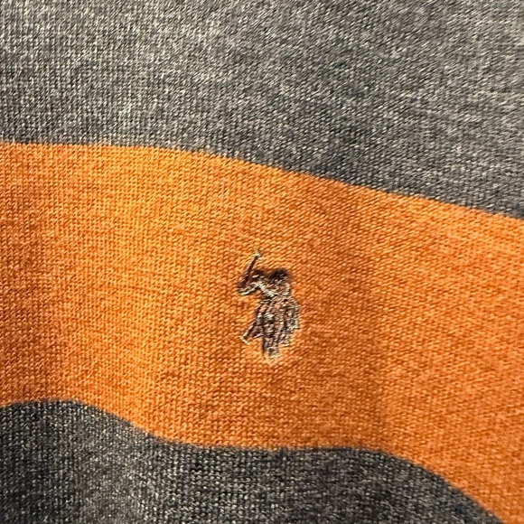 U.S. Polo Assn. Men's Crewneck Sweater - Charcoal, Orange, and Light Gray - Picture 2 of 4